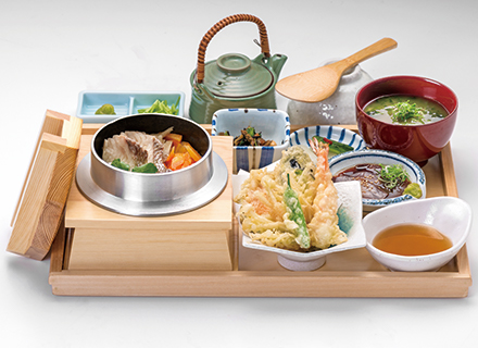 鯛釜飯と天ぷら定食